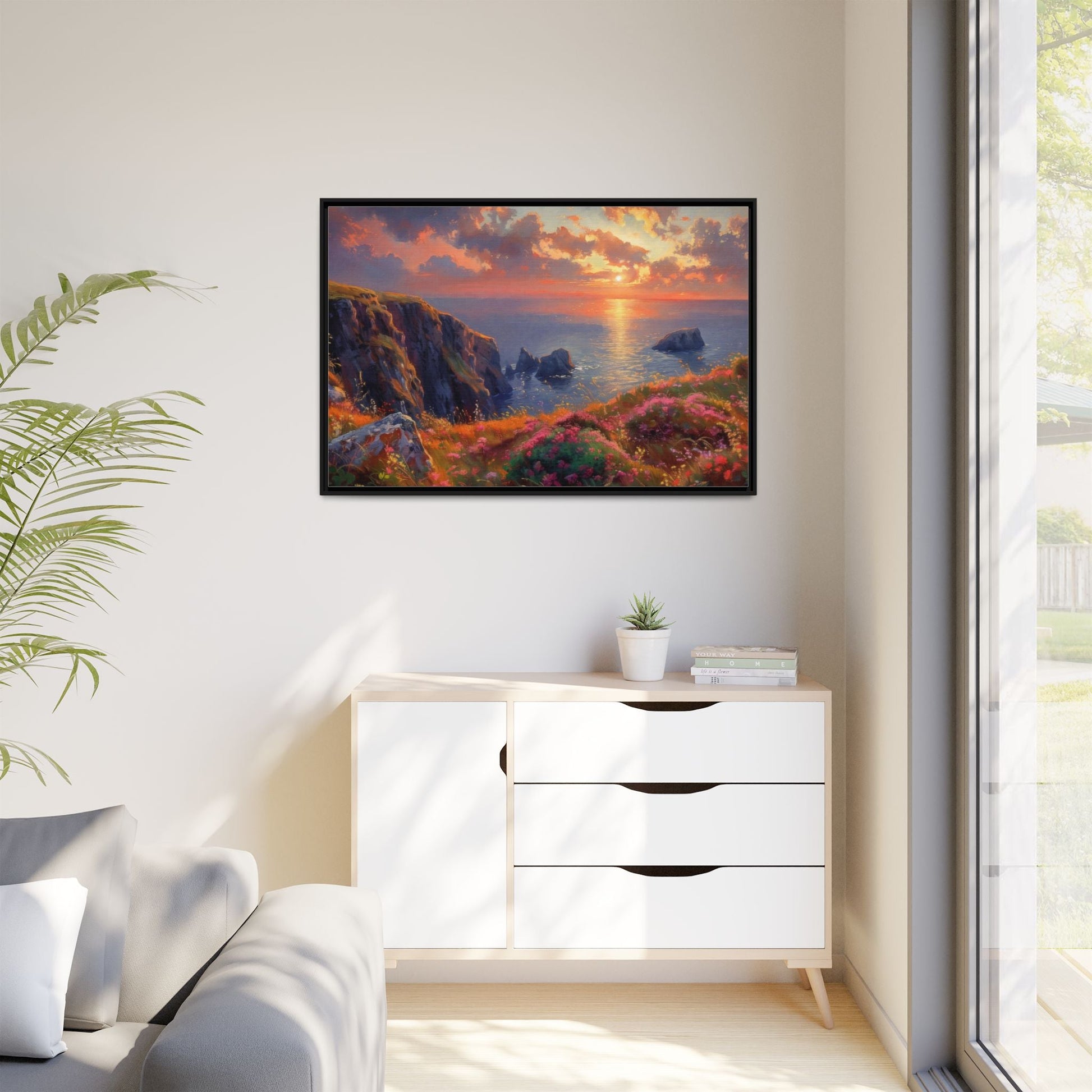 End of The Day wall art featuring a serene sunset landscape, printed on high-quality canvas to bring peaceful beauty and warmth to your home décor.