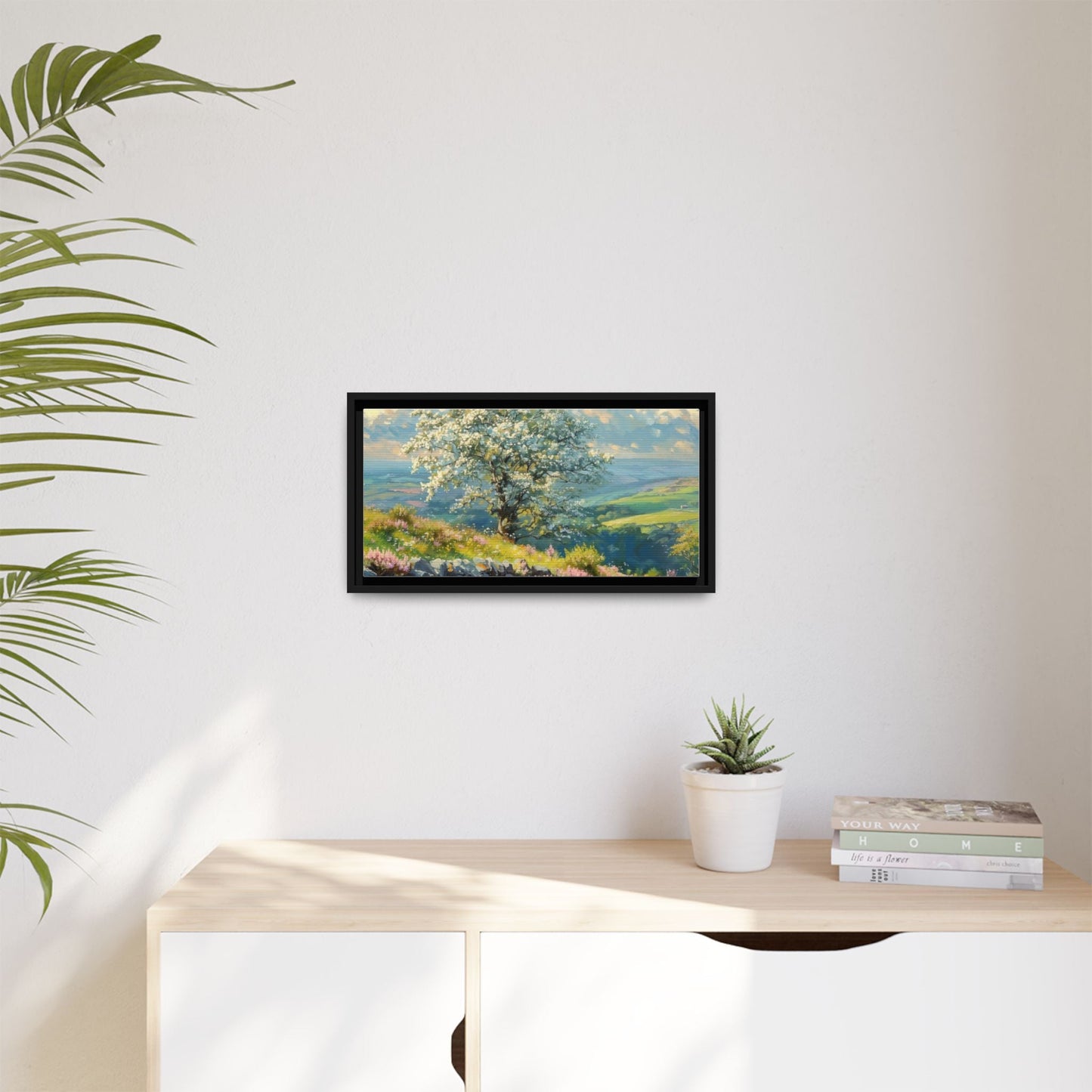 Whitethorn in Bloom wall art featuring a vibrant scene of blooming whitethorn trees, printed on high-quality canvas for a natural and timeless décor.