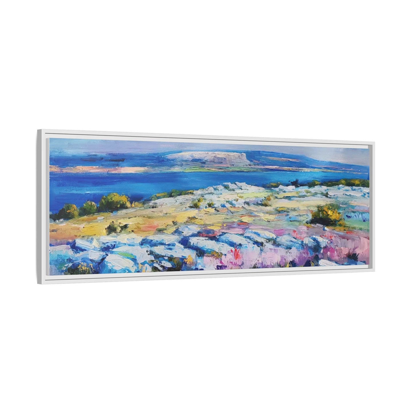 Burren 3 wall art featuring a scenic view of the Burren region in Ireland, printed on high-quality canvas with a premium frame for timeless décor