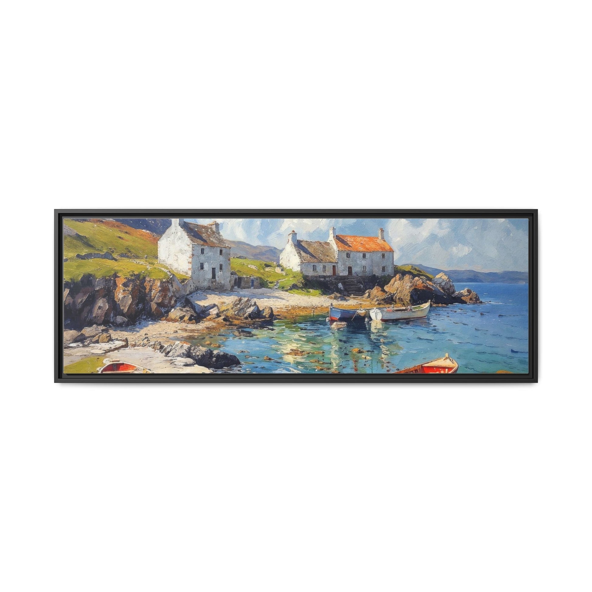 Island Harbour Coastal Landscape - Serene Wall Art Print for Home Décor