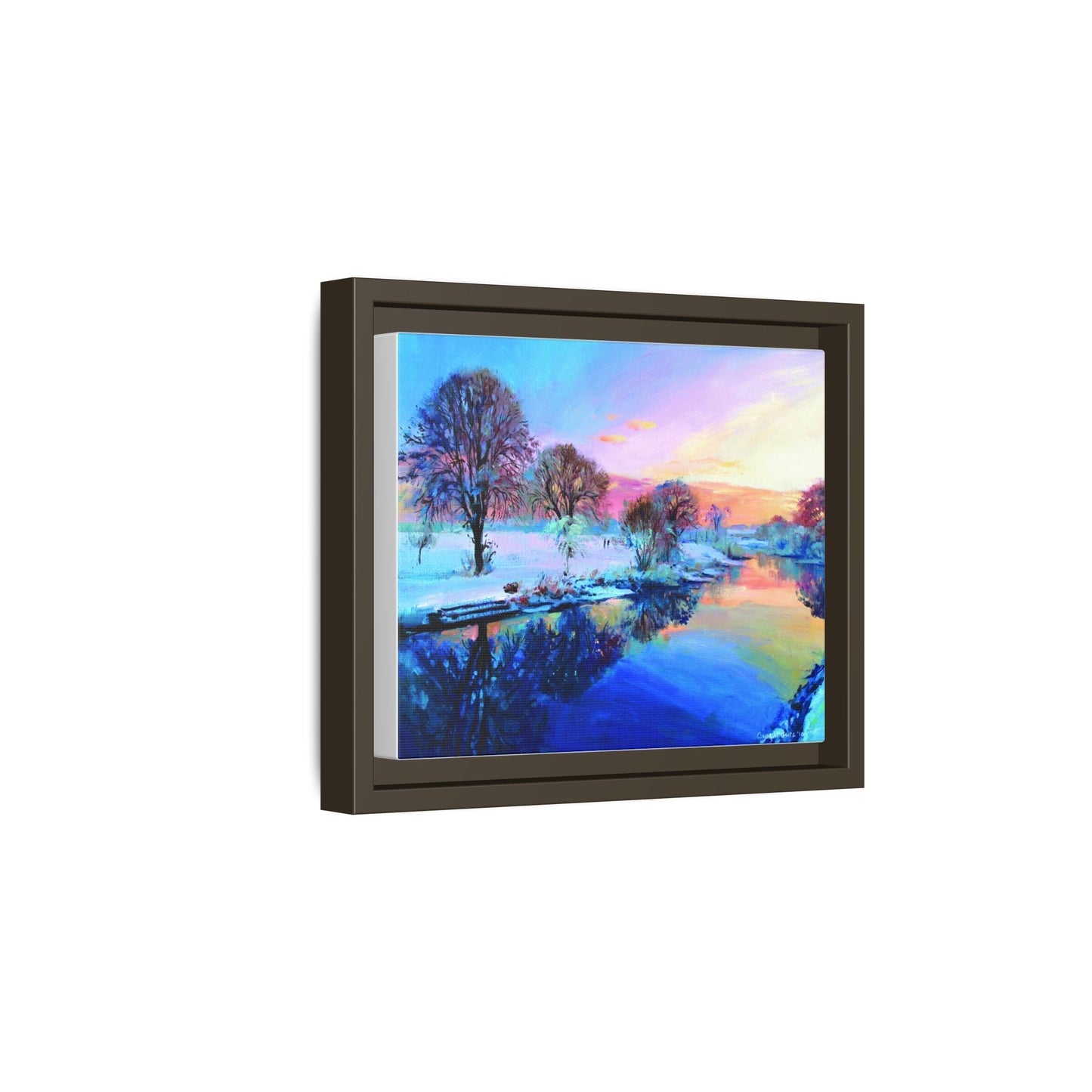 Winter Trees framed art – Premium pinewood frame with a cotton-polyester canvas print, featuring a protective coating for lasting beauty and timeless décor.