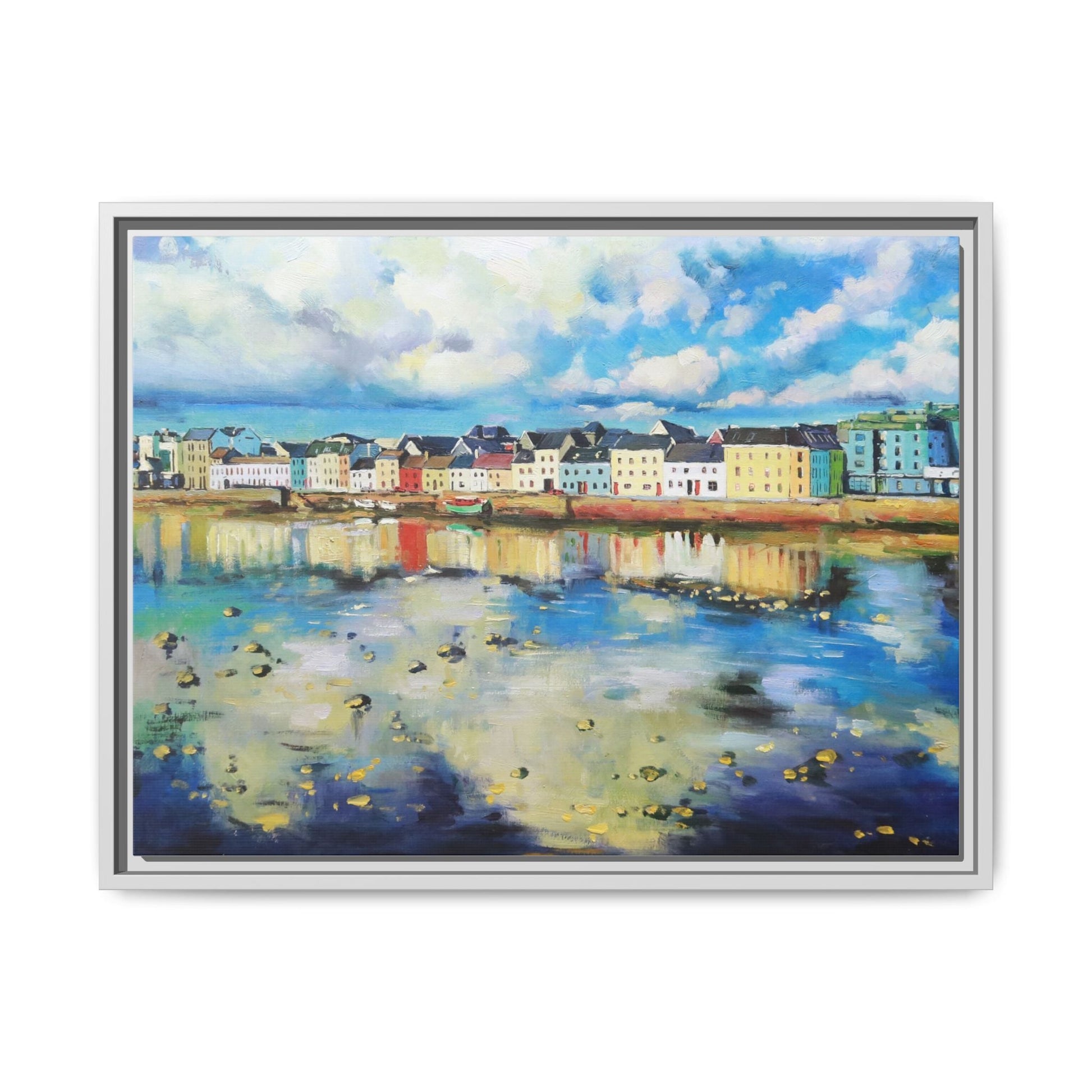 Galway Reflections wall art featuring serene Irish landscapes and water reflections, framed in premium quality wood.