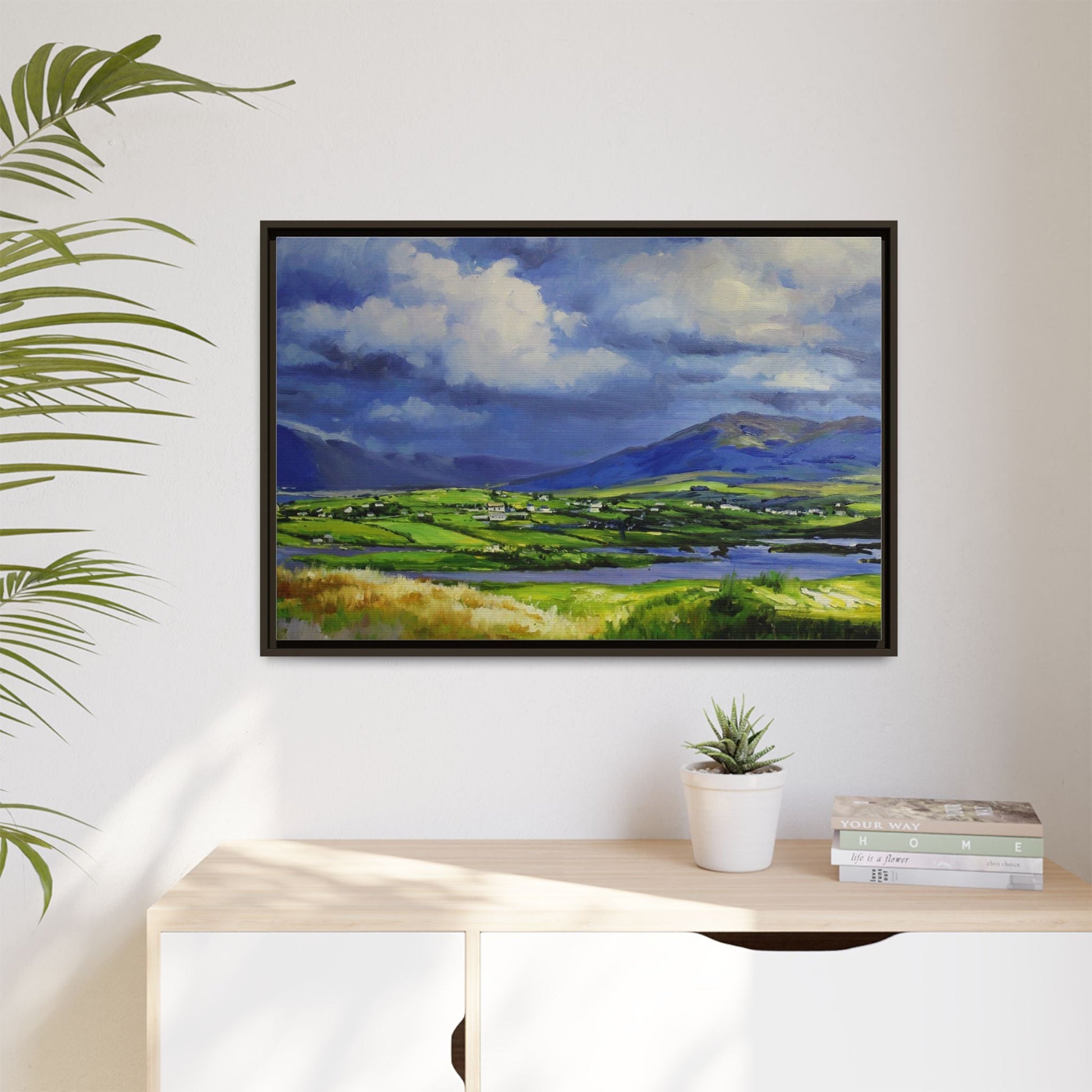 Connemara Fields - Stunning Irish landscape canvas print showcasing the serene beauty of Connemara's fields.