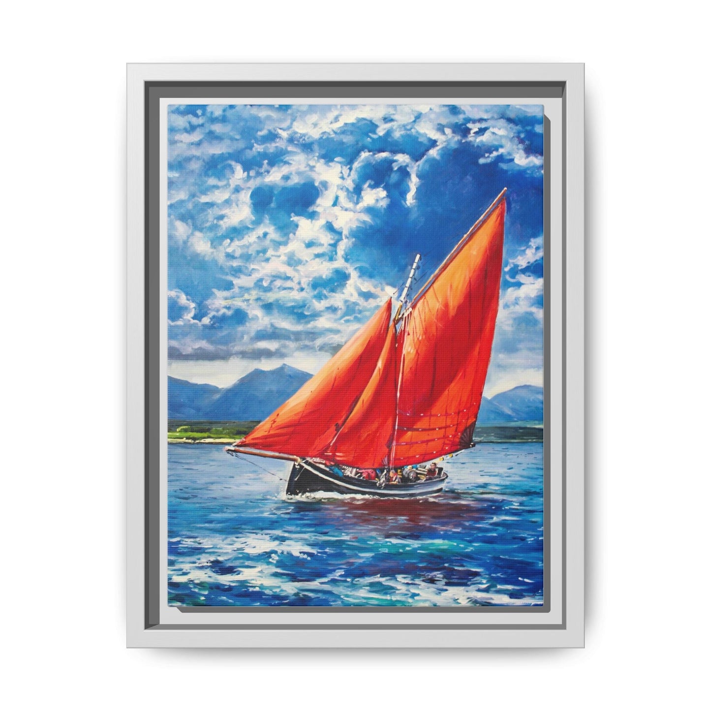 Single Galway Hooker – Premium Pinewood Art Frame for Timeless Décor