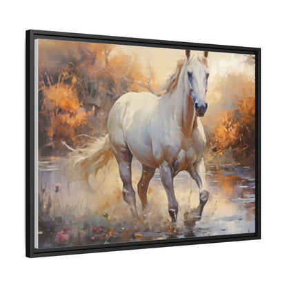 Arabian Horse – Elegant Pinewood Framed Wall Art for Timeless Décor