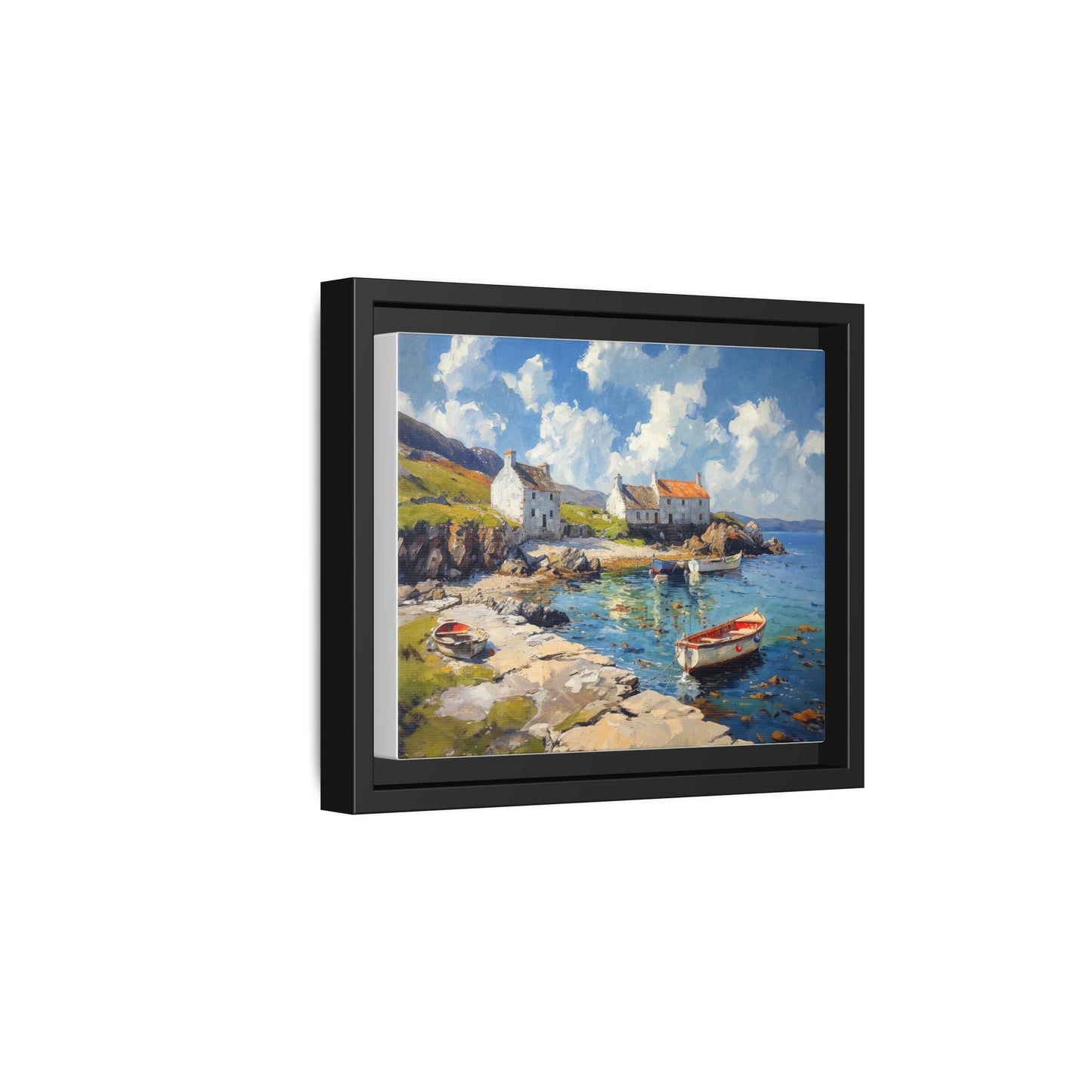 Island Harbour Coastal Landscape - Serene Wall Art Print for Home Décor