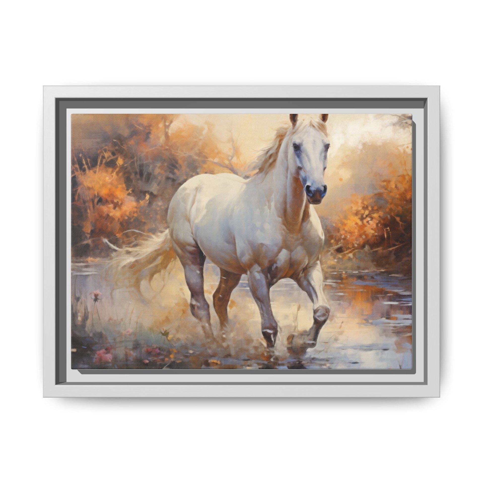 Arabian Horse – Elegant Pinewood Framed Wall Art for Timeless Décor