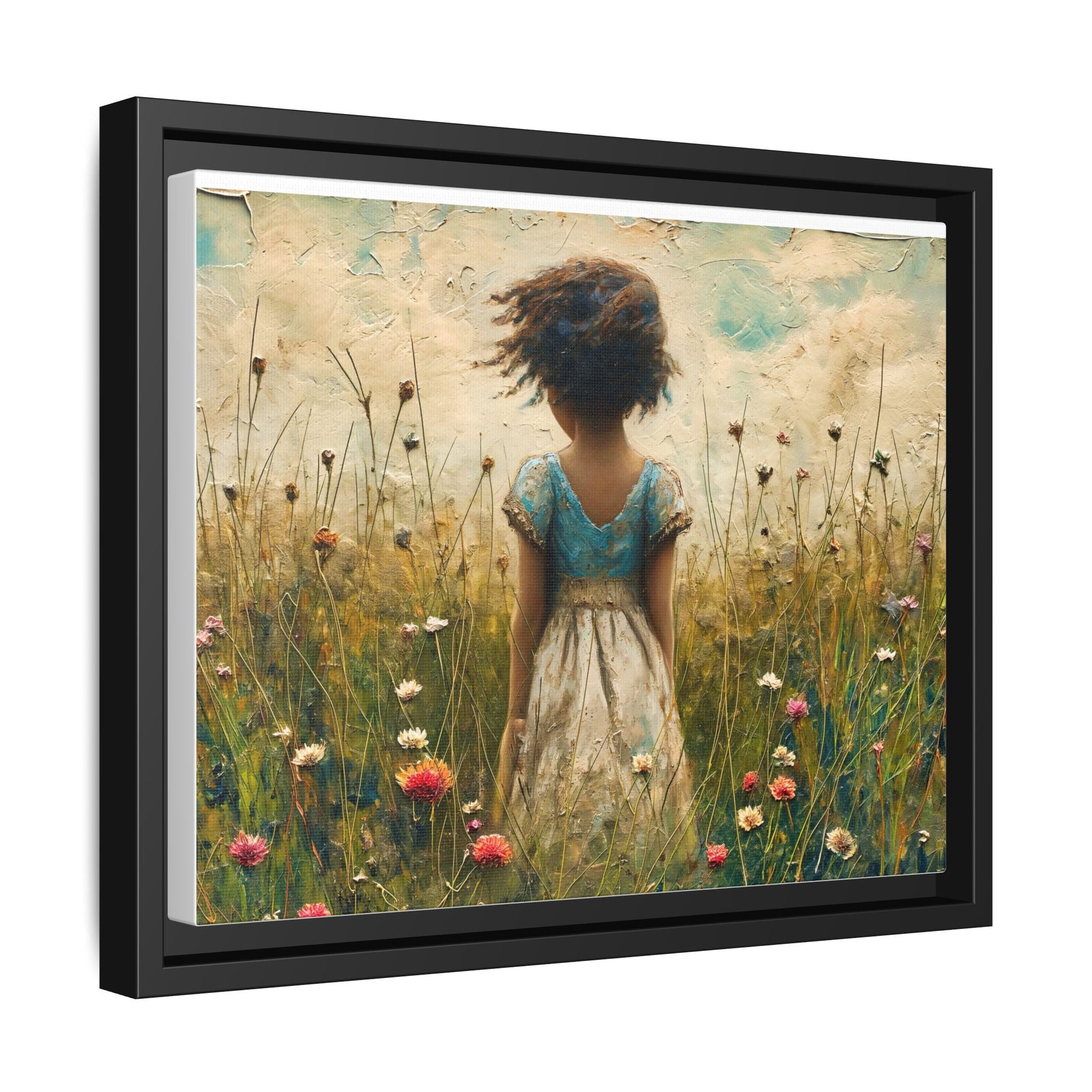 Young Girl In Flowers Wall Art - Graceful Portrait of Girl Surrounded by Flowers for Home Décor