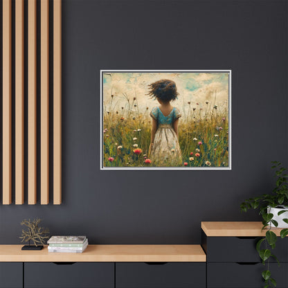 Young Girl In Flowers Wall Art - Graceful Portrait of Girl Surrounded by Flowers for Home Décor