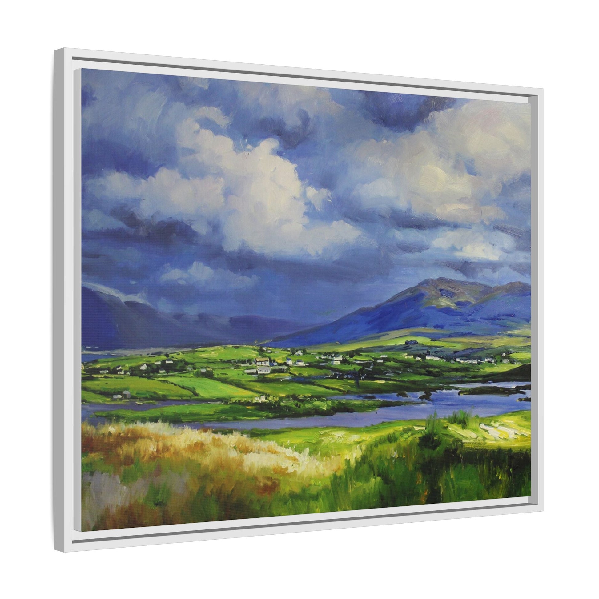 Connemara Fields - Stunning Irish landscape canvas print showcasing the serene beauty of Connemara's fields.