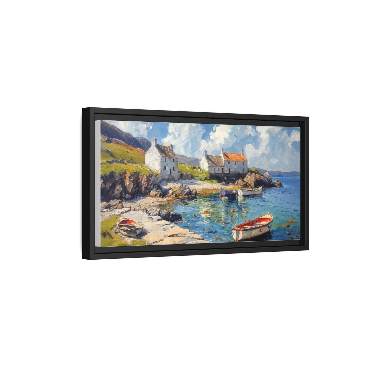 Island Harbour Coastal Landscape - Serene Wall Art Print for Home Décor