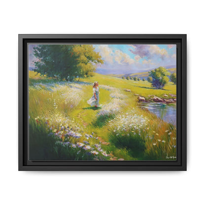 Young Girl By Lake Wall Art - Serene Portrait of a Girl by a Tranquil Lake for Home Décor