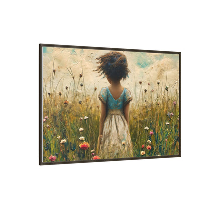 Young Girl In Flowers Wall Art - Graceful Portrait of Girl Surrounded by Flowers for Home Décor