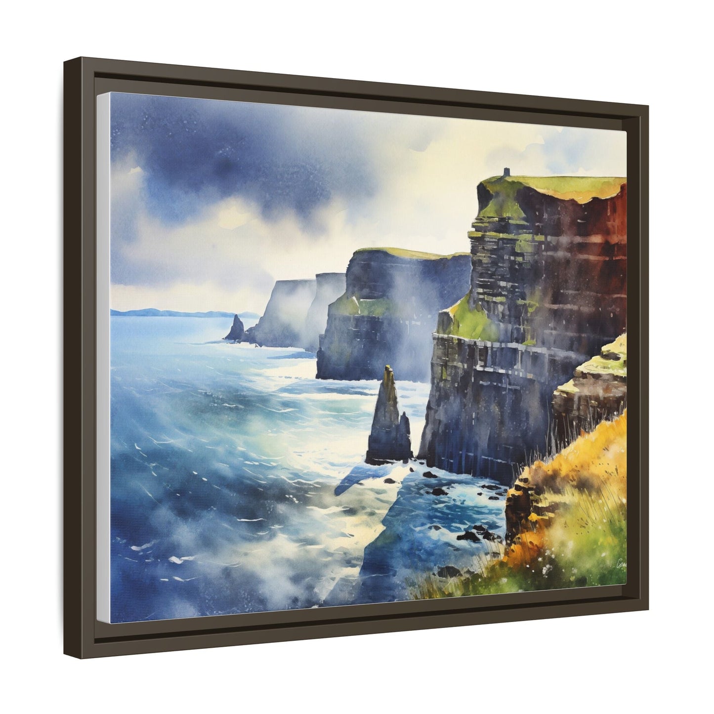 Watercolour of Cliffs of Moher – Beautiful Coastal Landscape Canvas Print