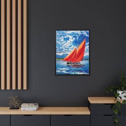 Single Galway Hooker – Premium Pinewood Art Frame for Timeless Décor