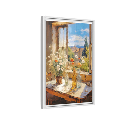 Summer Window – Elegant pinewood-framed wall art featuring a high-quality cotton-polyester canvas with vibrant colors and a timeless design.