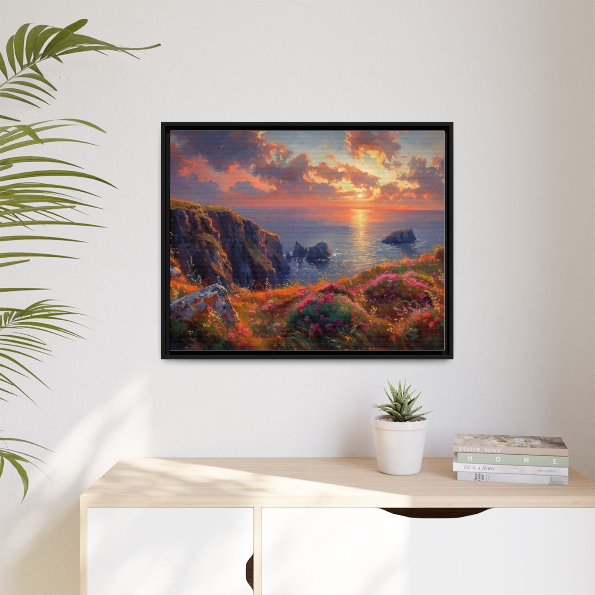 End of The Day wall art featuring a serene sunset landscape, printed on high-quality canvas to bring peaceful beauty and warmth to your home décor.