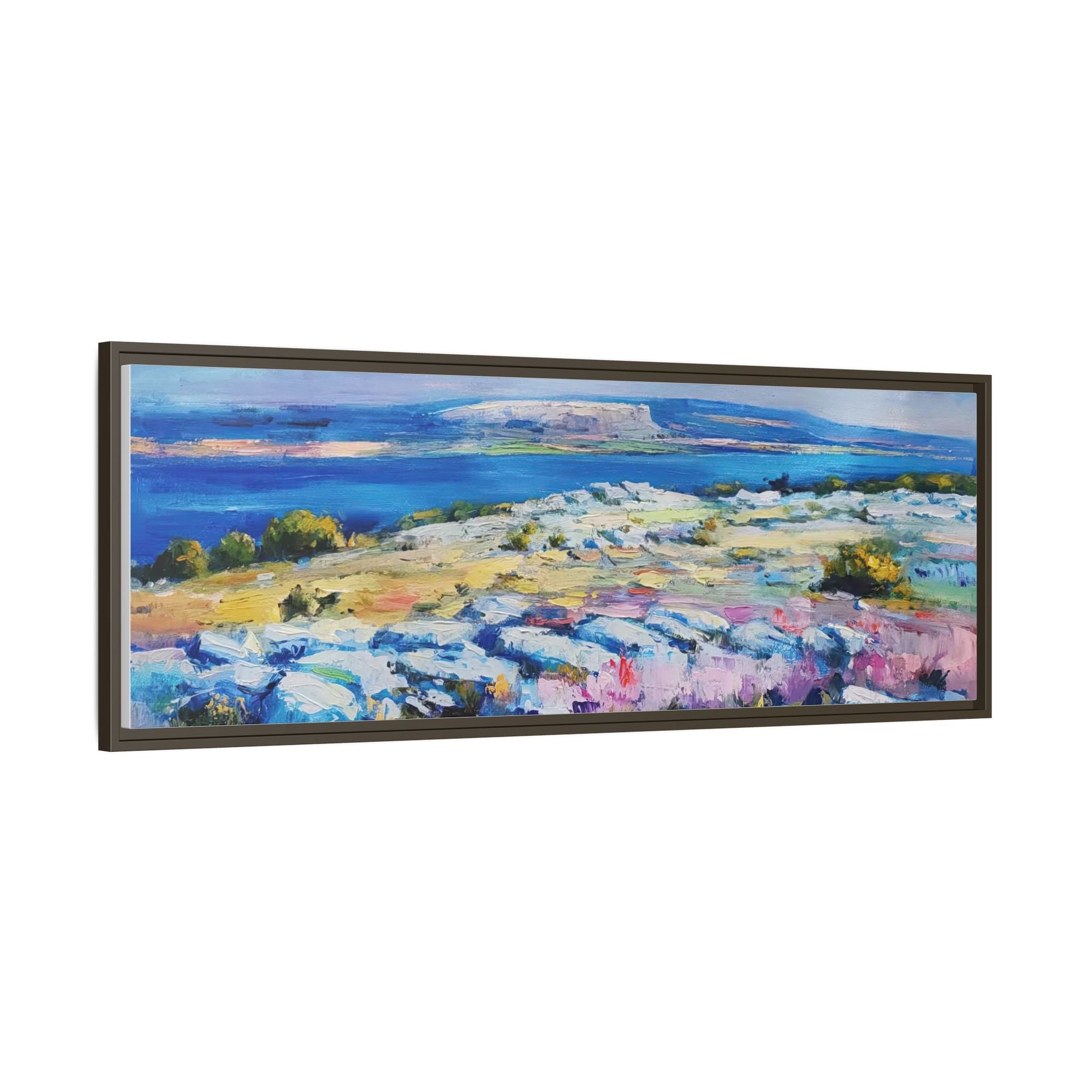 Burren 3 wall art featuring a scenic view of the Burren region in Ireland, printed on high-quality canvas with a premium frame for timeless décor