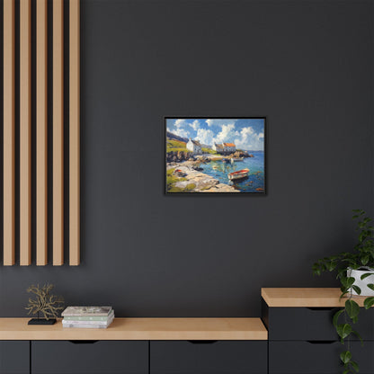 Island Harbour Coastal Landscape - Serene Wall Art Print for Home Décor