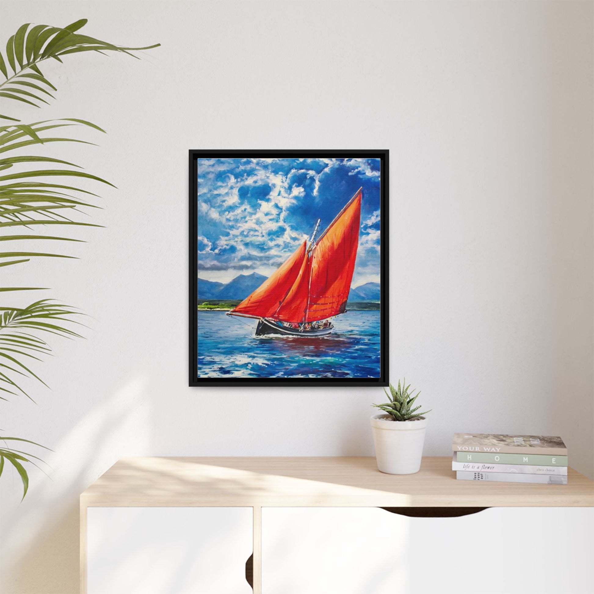 Single Galway Hooker – Premium Pinewood Art Frame for Timeless Décor