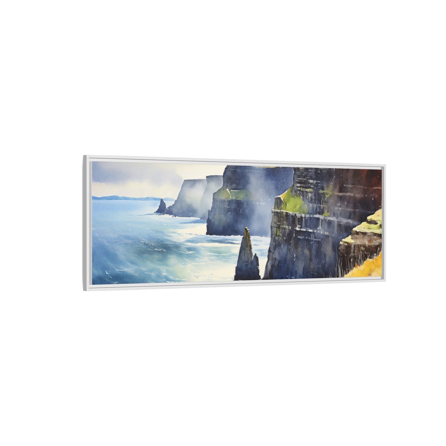 Watercolour of Cliffs of Moher – Beautiful Coastal Landscape Canvas Print