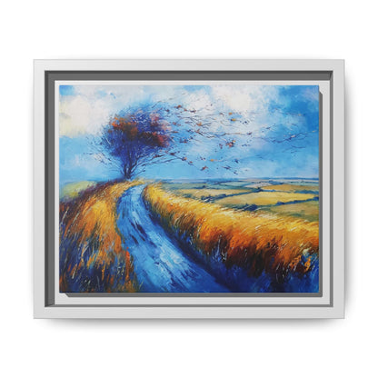 Autumn Leaves Scattering A Premium Pinewood Art Frame for Timeless Décor