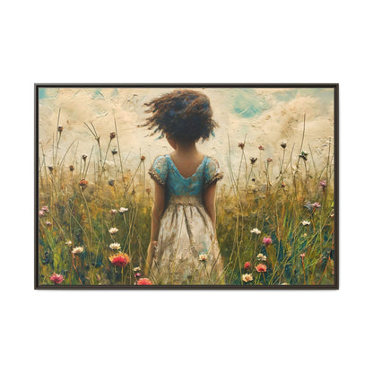 Young Girl In Flowers Wall Art - Graceful Portrait of Girl Surrounded by Flowers for Home Décor