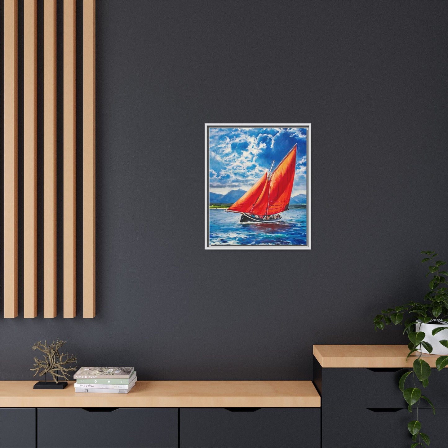 Single Galway Hooker – Premium Pinewood Art Frame for Timeless Décor