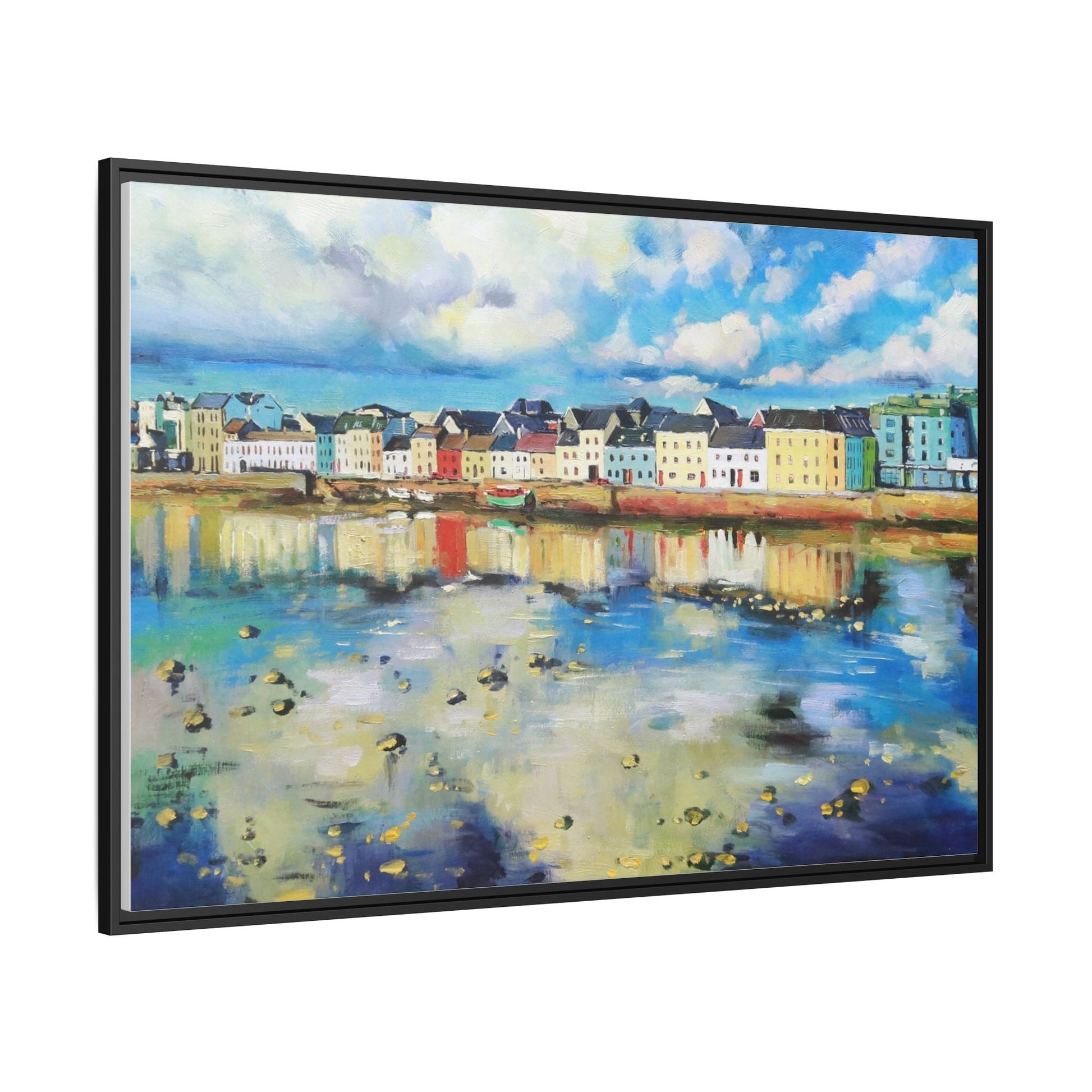 Galway Reflections wall art featuring serene Irish landscapes and water reflections, framed in premium quality wood.