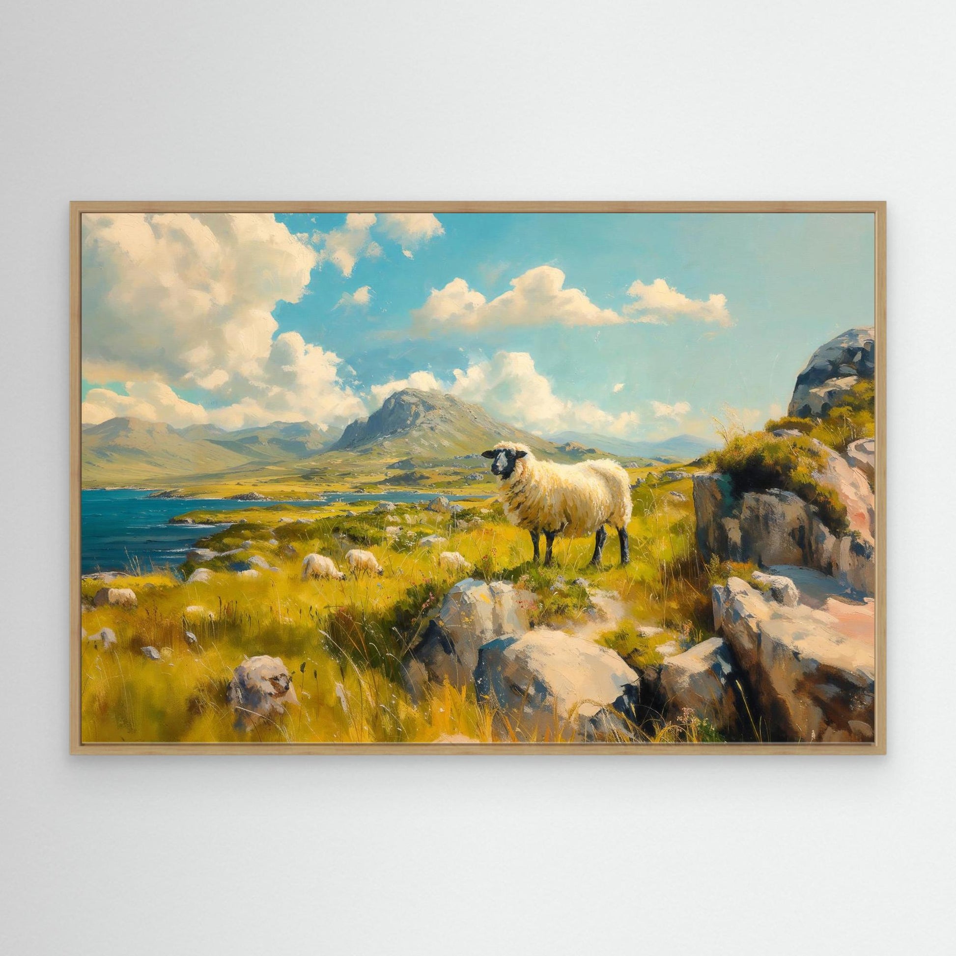 Black Faced Sheep On A Hill