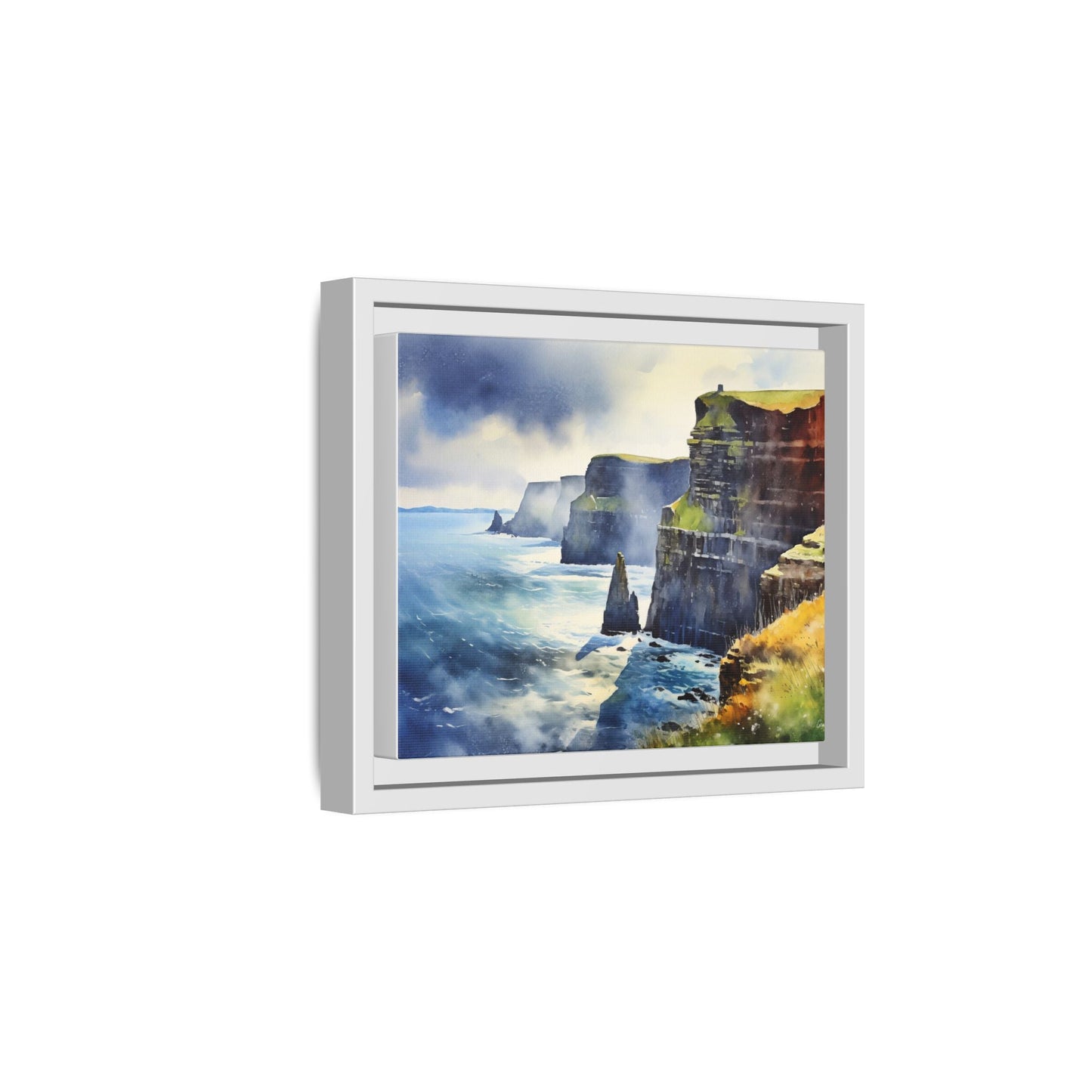 Watercolour of Cliffs of Moher – Beautiful Coastal Landscape Canvas Print