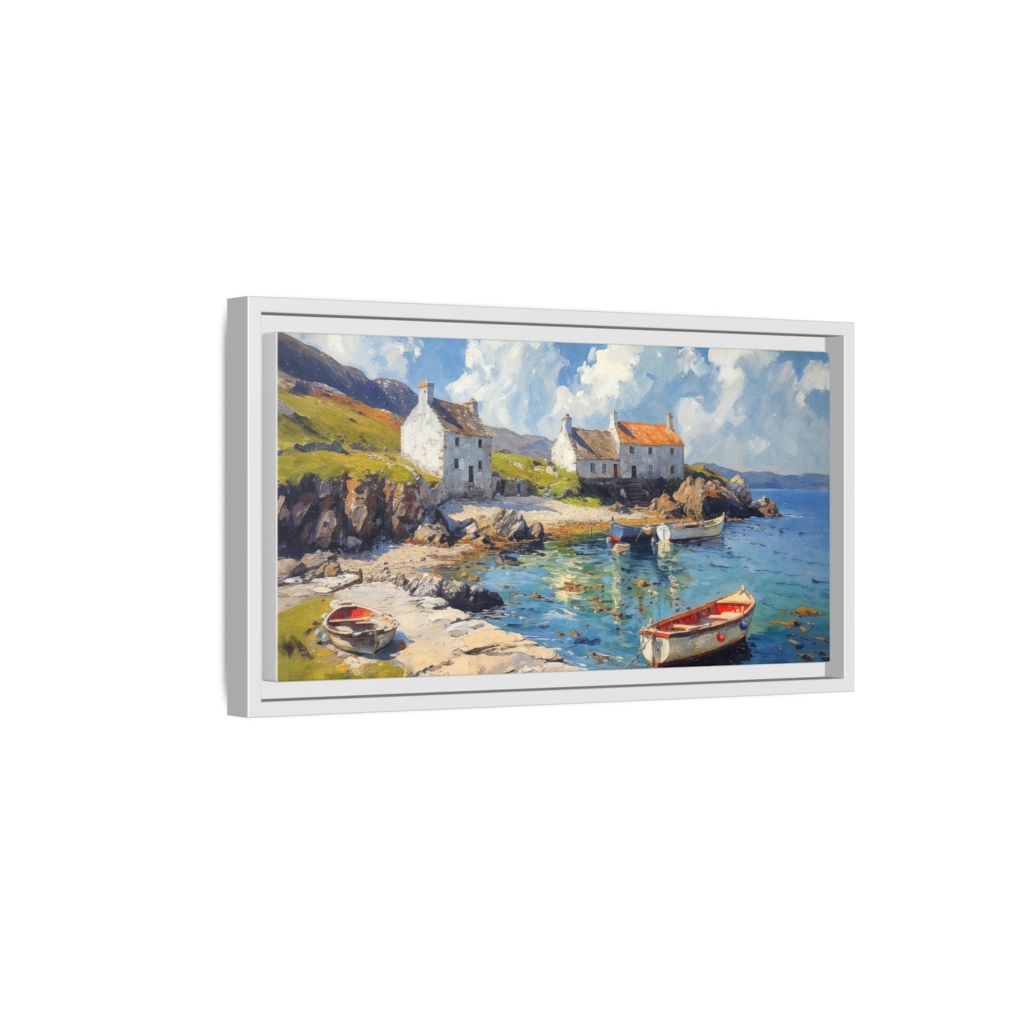 Island Harbour Coastal Landscape - Serene Wall Art Print for Home Décor