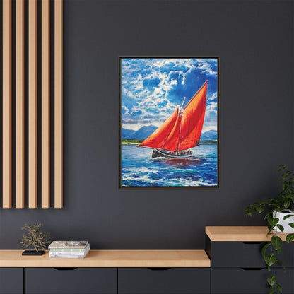 Single Galway Hooker – Premium Pinewood Art Frame for Timeless Décor