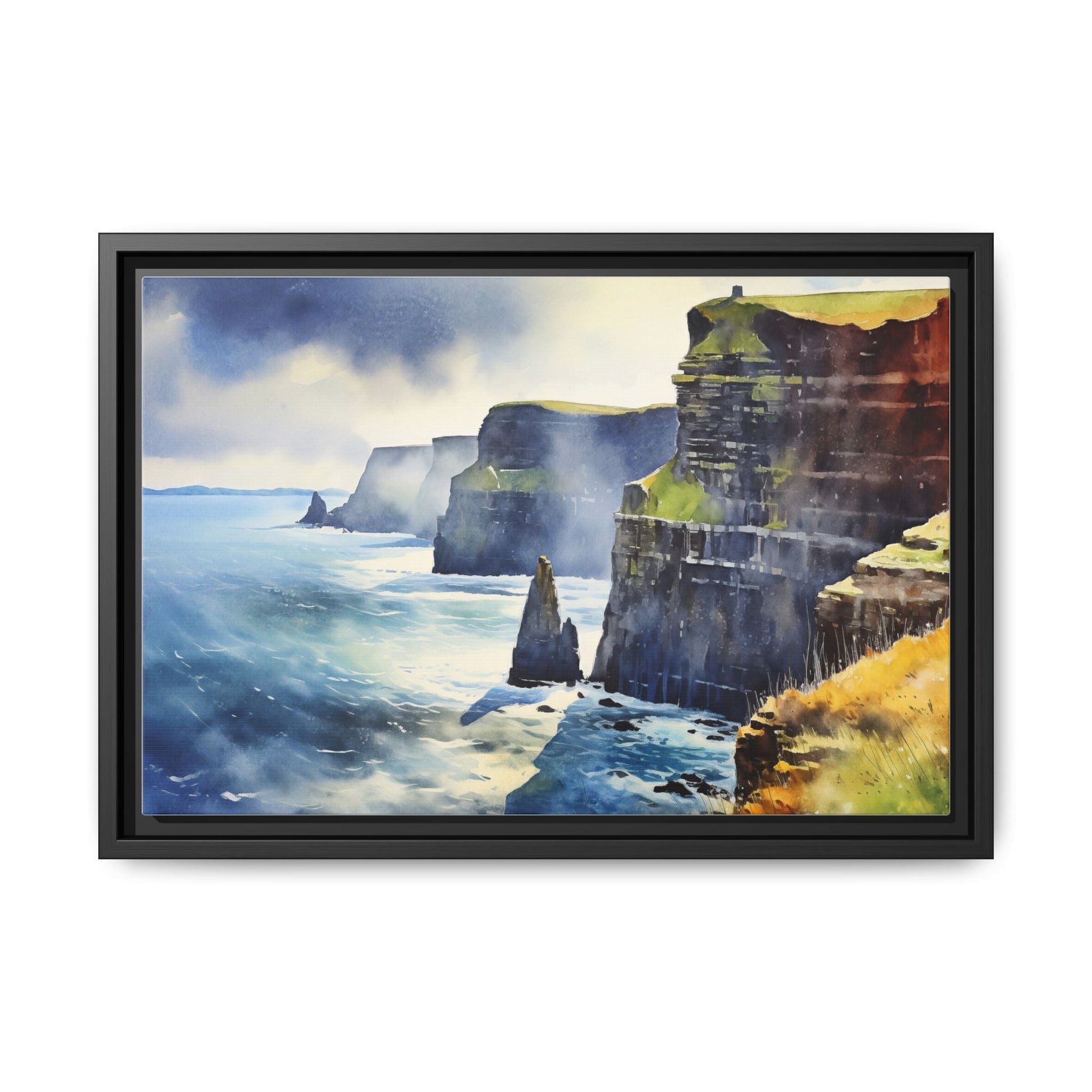 Watercolour of Cliffs of Moher – Beautiful Coastal Landscape Canvas Print