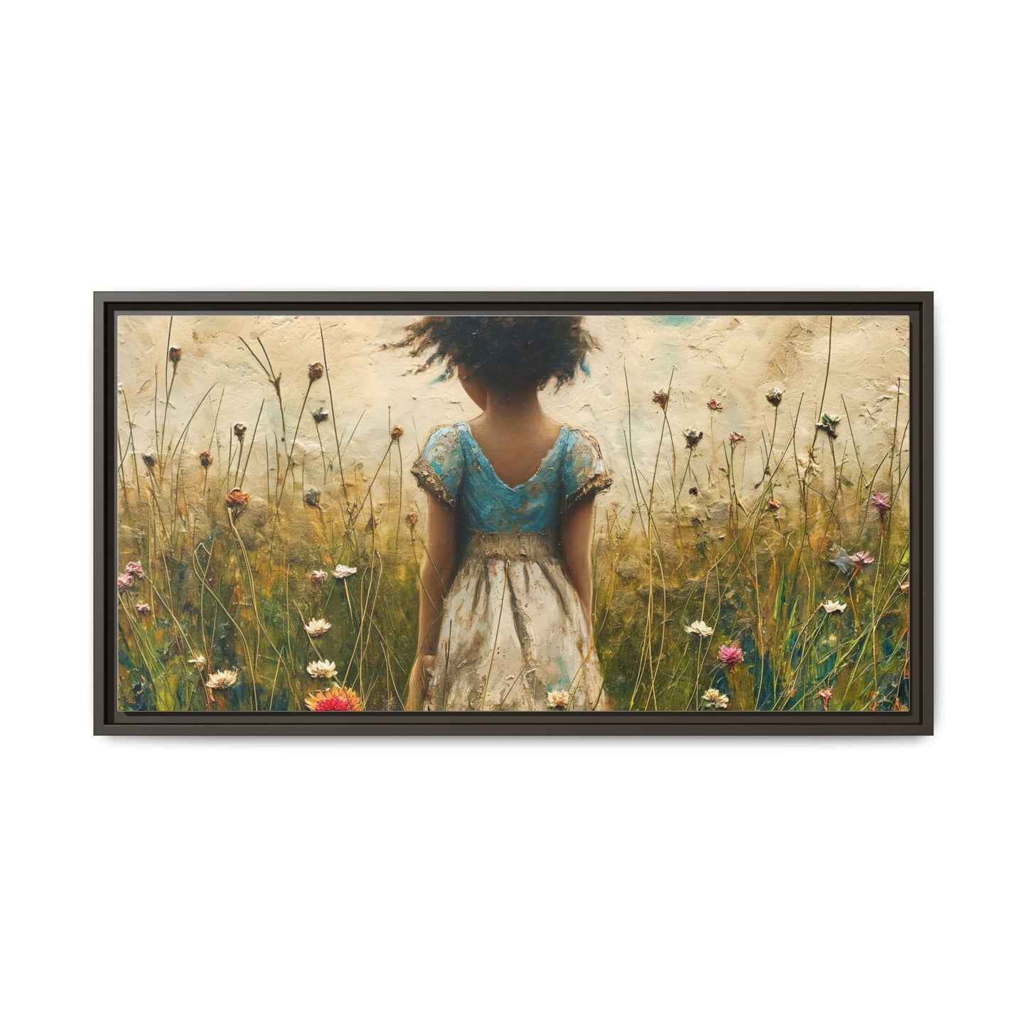 Young Girl In Flowers Wall Art - Graceful Portrait of Girl Surrounded by Flowers for Home Décor