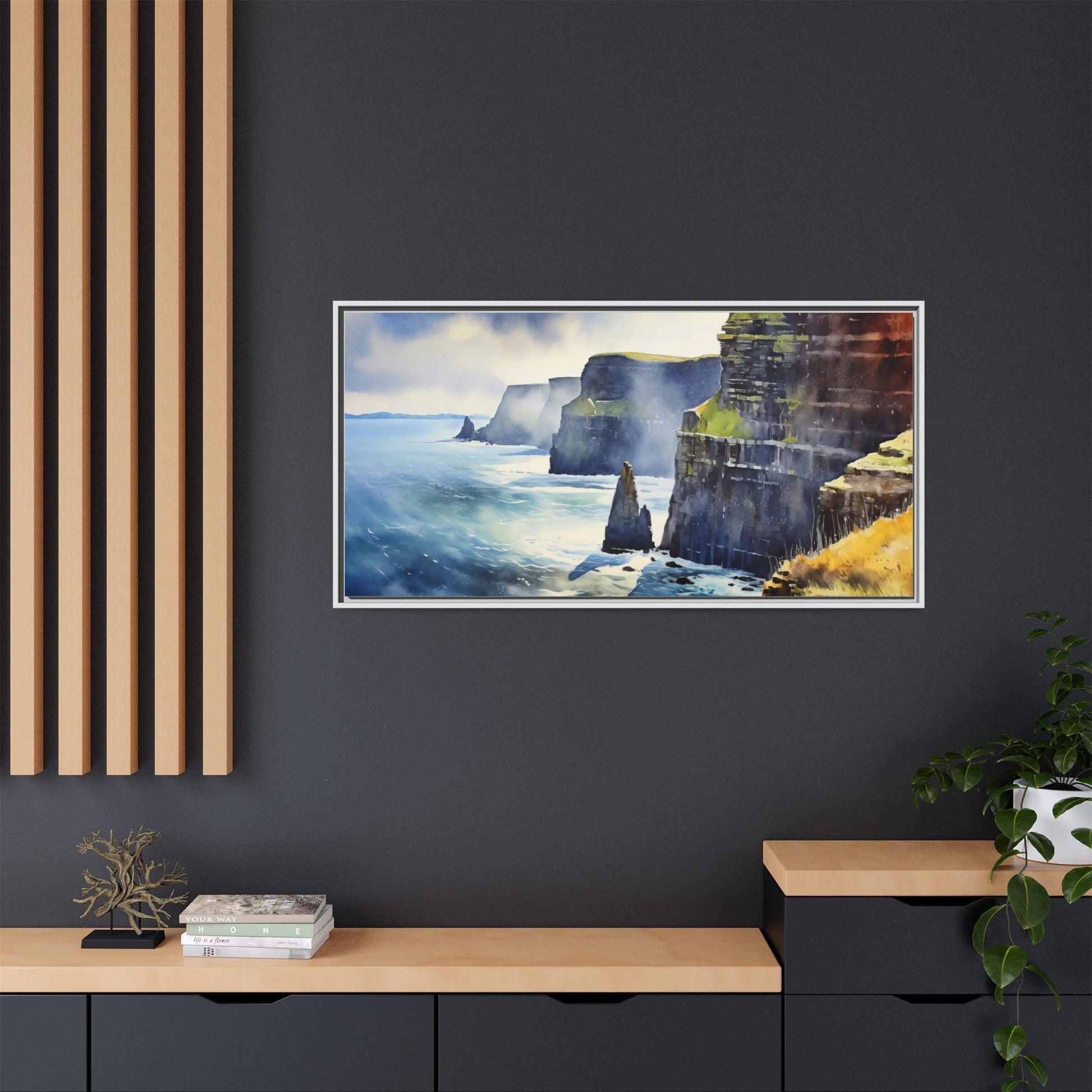 Watercolour of Cliffs of Moher – Beautiful Coastal Landscape Canvas Print