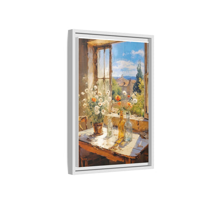 Summer Window – Elegant pinewood-framed wall art featuring a high-quality cotton-polyester canvas with vibrant colors and a timeless design.