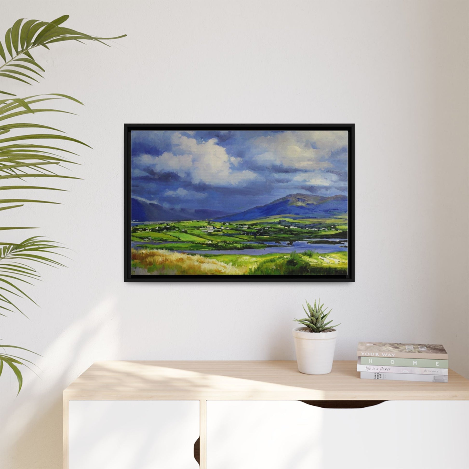 Connemara Fields - Stunning Irish landscape canvas print showcasing the serene beauty of Connemara's fields.