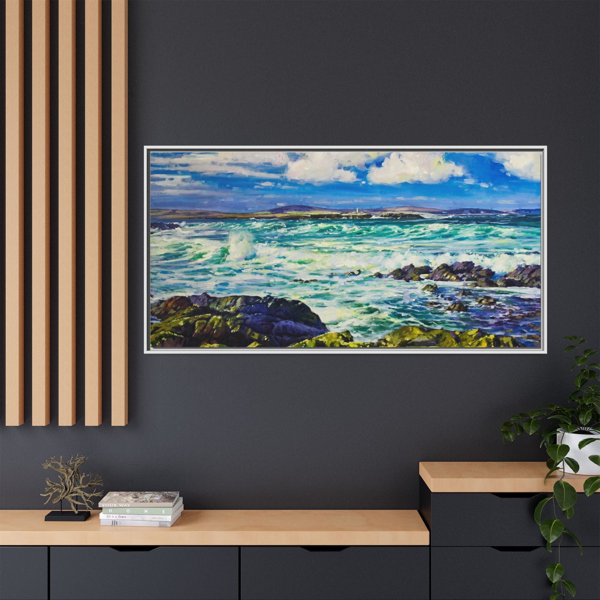 Ballyglass Lighthouse Erris wall art featuring the stunning coastal lighthouse, framed in premium materials for a perfect addition to any living space.