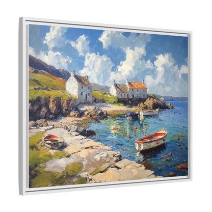 Island Harbour Coastal Landscape - Serene Wall Art Print for Home Décor