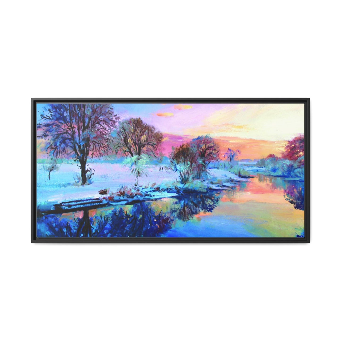 Winter Trees framed art – Premium pinewood frame with a cotton-polyester canvas print, featuring a protective coating for lasting beauty and timeless décor.