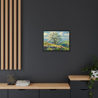 Whitethorn in Bloom wall art featuring a vibrant scene of blooming whitethorn trees, printed on high-quality canvas for a natural and timeless décor.