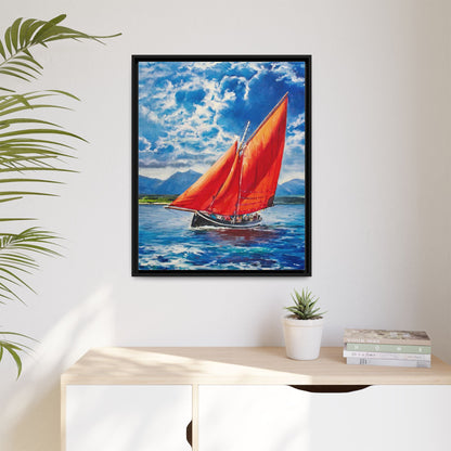 Single Galway Hooker – Premium Pinewood Art Frame for Timeless Décor