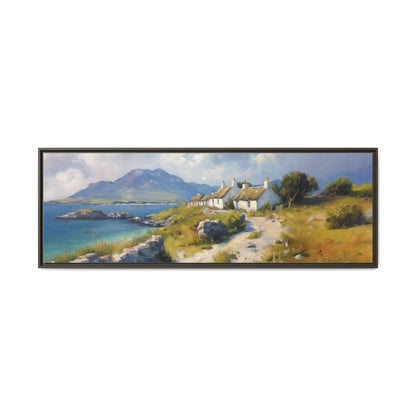 Blustery Day wall art featuring a dramatic wind-swept landscape in a pinewood frame.