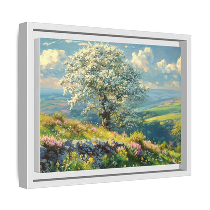 Whitethorn in Bloom wall art featuring a vibrant scene of blooming whitethorn trees, printed on high-quality canvas for a natural and timeless décor.