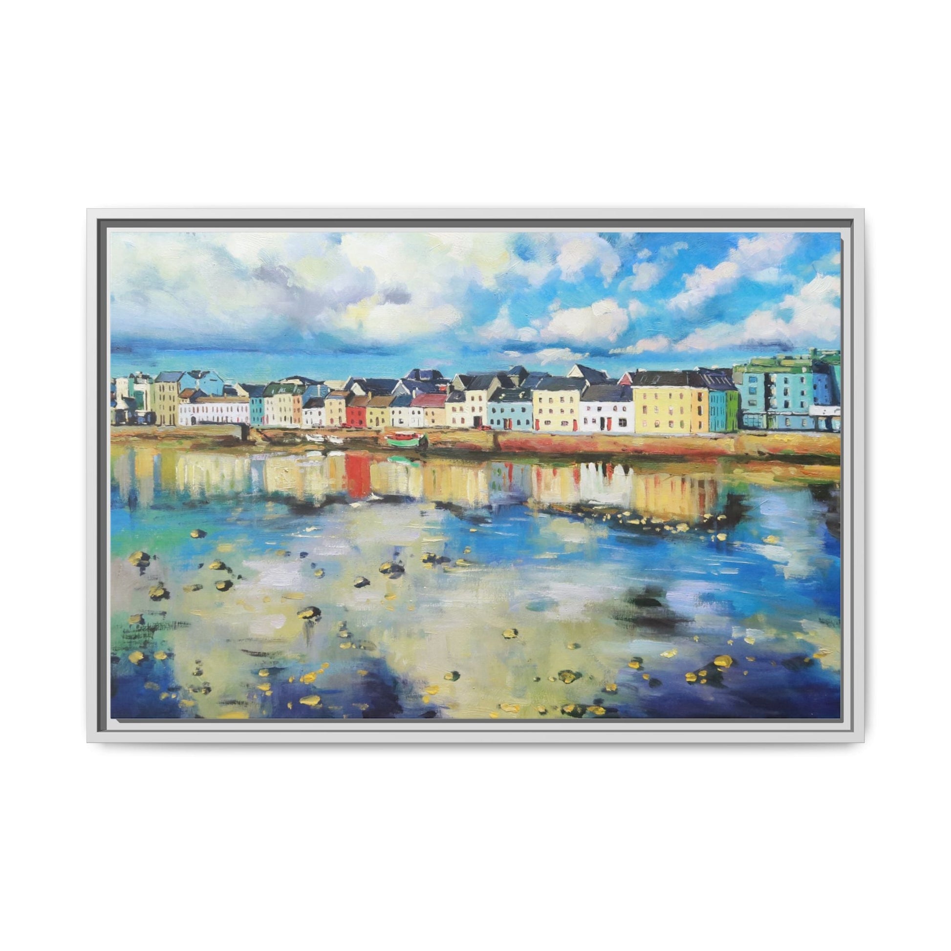 Galway Reflections wall art featuring serene Irish landscapes and water reflections, framed in premium quality wood.