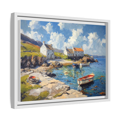 Island Harbour Coastal Landscape - Serene Wall Art Print for Home Décor