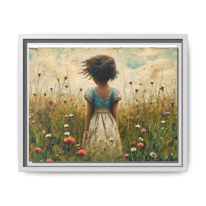 Young Girl In Flowers Wall Art - Graceful Portrait of Girl Surrounded by Flowers for Home Décor