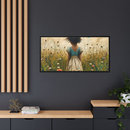 Young Girl In Flowers Wall Art - Graceful Portrait of Girl Surrounded by Flowers for Home Décor