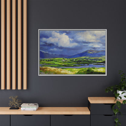 Connemara Fields - Stunning Irish landscape canvas print showcasing the serene beauty of Connemara's fields.